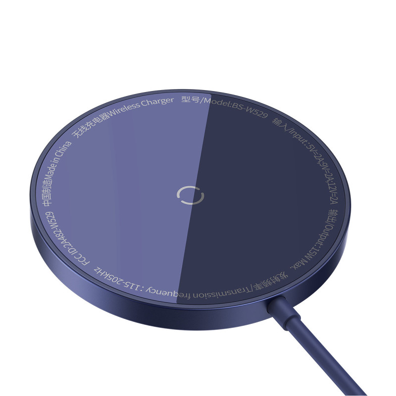Paprastas Mini3 MagSafe Qi 15W magnetinės indukcinis įkroviklis, violetinė