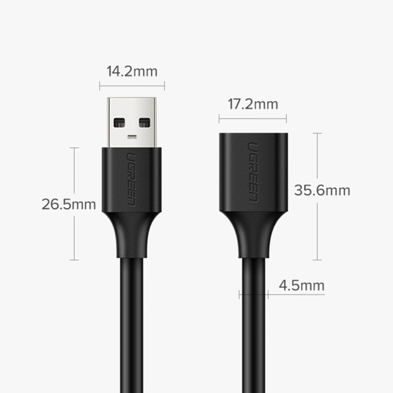 USB 2.0 ilgintuvas 480Mb/ s 1.5m juodas