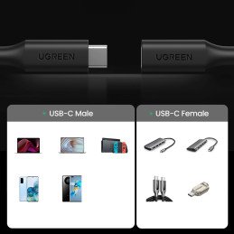 
USB-C ilgintuvas 100W 10Gb/ s 1m juodas
