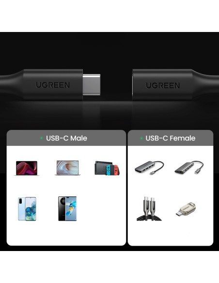 
USB-C ilgintuvas 100W 10Gb/ s 1m juodas
