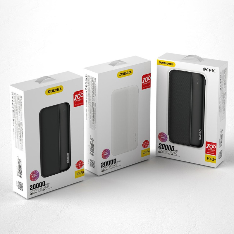 Powerbank K4S+ 20000mAh 2x USB-A 10W balta