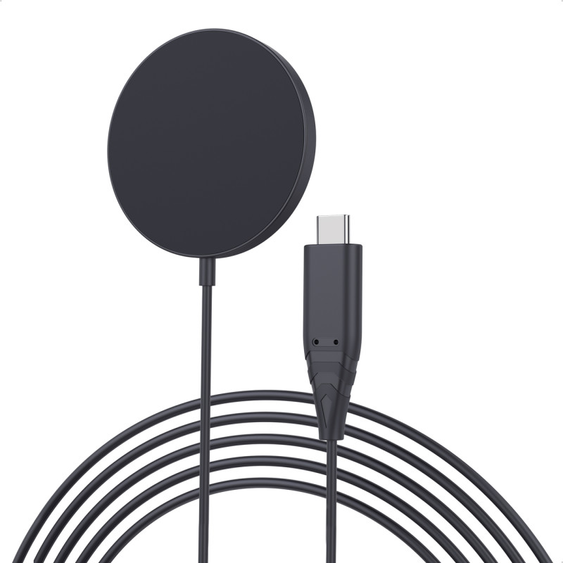 Magnetinis indukcinis įkroviklis iPhone 15W MagSafe, juodas