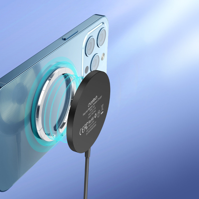 Magnetinis indukcinis įkroviklis iPhone 15W MagSafe, juodas
