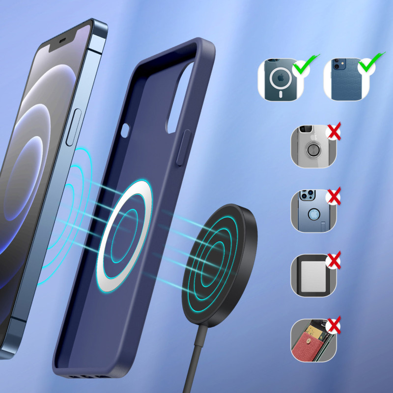 Magnetinis indukcinis įkroviklis iPhone 15W MagSafe, juodas