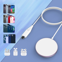 
Magnetinis indukcinis įkroviklis iPhone 15W MagSafe, rožinis
