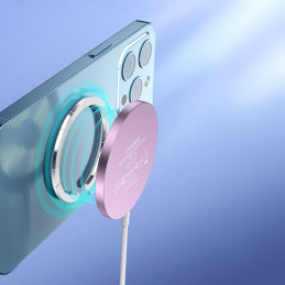
Magnetinis indukcinis įkroviklis iPhone 15W MagSafe, rožinis

