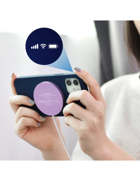 
Magnetinis indukcinis įkroviklis iPhone 15W MagSafe, rožinis
