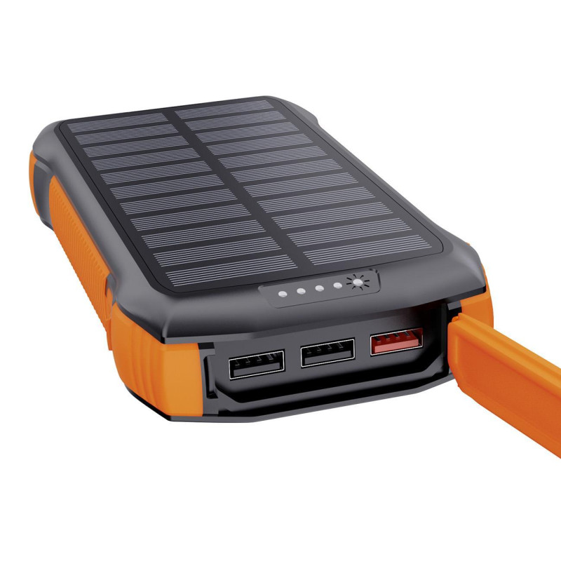 Indukcinis saulės energijos bankas 20000mAh PD QC Qi oranžinis