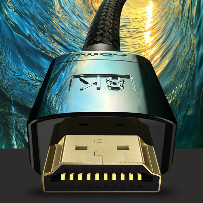 Patvarus lankstus HDMI 2.1 8K High Definition Series kabelis 1 m juodas