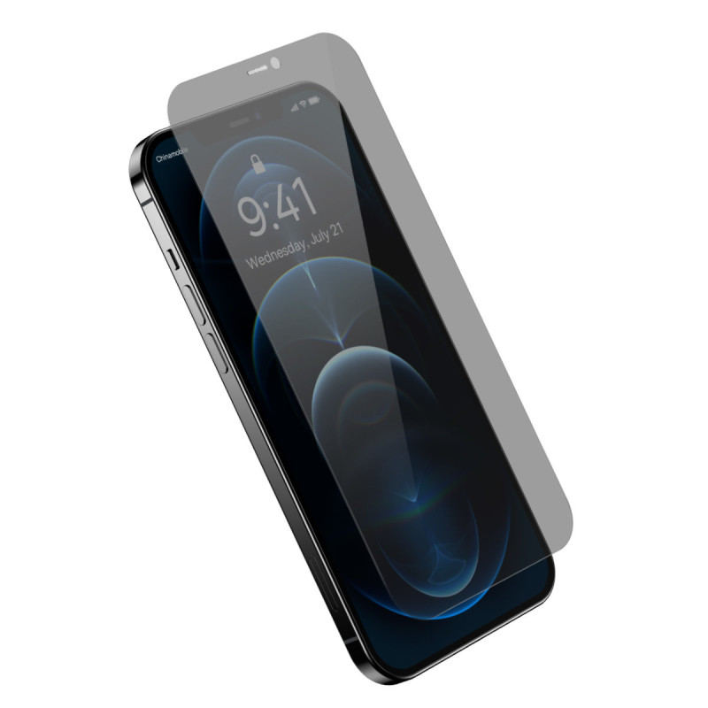 Grūdintas stiklas, skirtas iPhone 12 Pro Max viso ekrano 0,4 mm anti-spy filtrų rinkinys