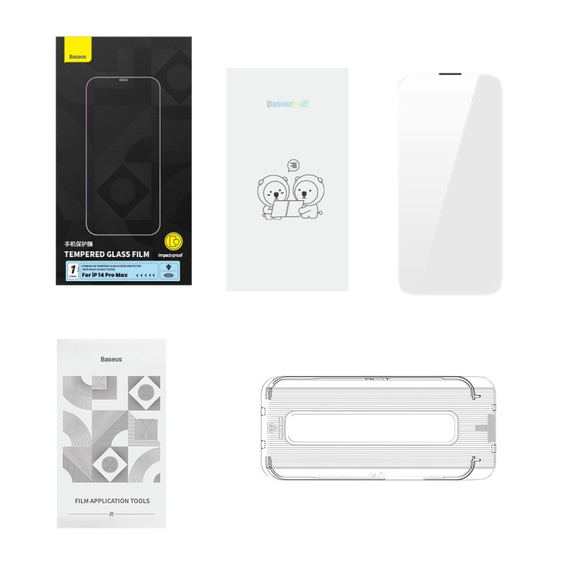 Grūdintas stiklas skirtas iPhone 14 Pro Max su garsiakalbio dangteliu 0,4 mm SET