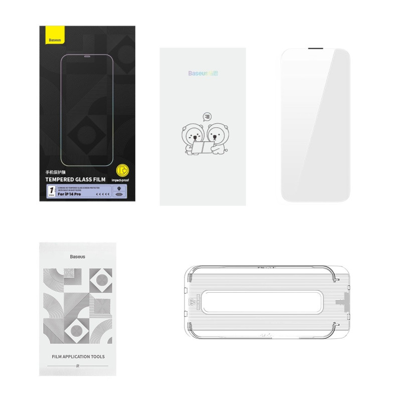 Grūdintas stiklas skirtas iPhone 14 Pro su garsiakalbio dangteliu 0,4 mm SET