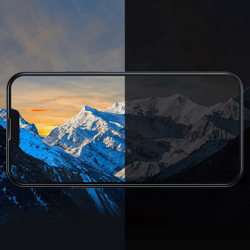 Grūdintas stiklas, skirtas iPhone 14 Plus / 13 Pro Max su 0,4 mm garsiakalbio dangtelio rinkiniu