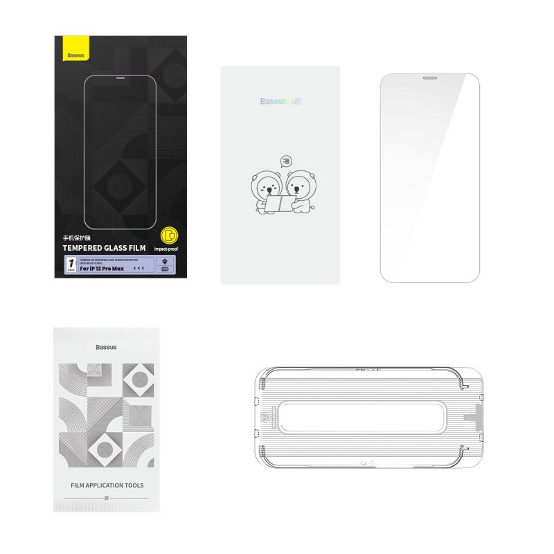 Grūdintas stiklas skirtas iPhone 12 Pro Max su garsiakalbio dangteliu 0,4 mm SET