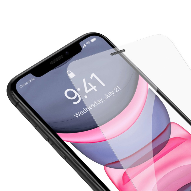 
Grūdintas stiklas skirtas iPhone 11 / XR su garsiakalbio dangteliu 0,4 mm SET

