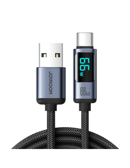 
Kabelis su LED ekranu USB-C - USB-A 66W 1,2m juodas
