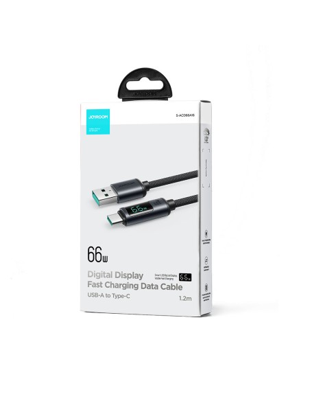 
Kabelis su LED ekranu USB-C - USB-A 66W 1,2m juodas
