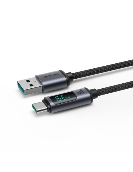 
Kabelis su LED ekranu USB-C - USB-A 66W 1,2m juodas
