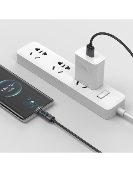 
Kabelis su LED ekranu USB-C - USB-A 66W 1,2m juodas
