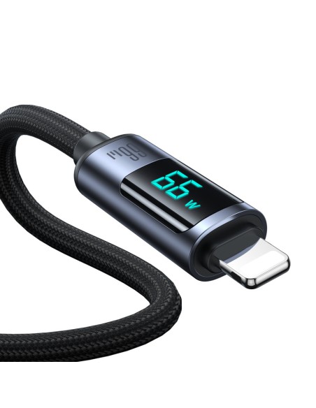 
Kabelis su LED ekranu USB-C - USB-A 66W 1,2m juodas
