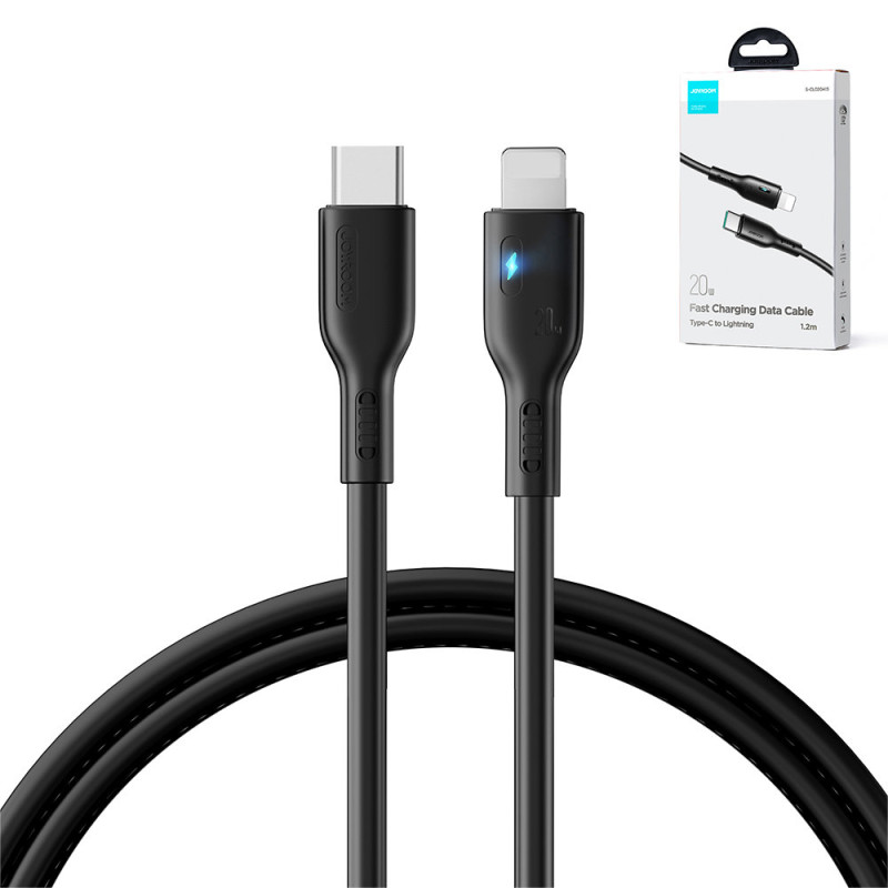 iPhone laidas su LED indikatoriumi USB-C - Lightning 20W 1,2m juodas