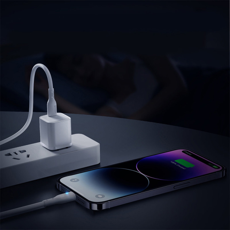 
iPhone laidas su LED indikatoriumi USB-C - Lightning 20W 1,2m baltas
