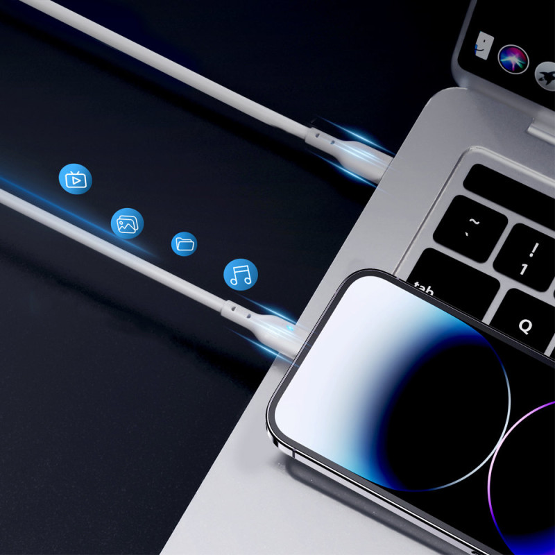 
iPhone laidas su LED indikatoriumi USB-C - Lightning 20W 1,2m baltas
