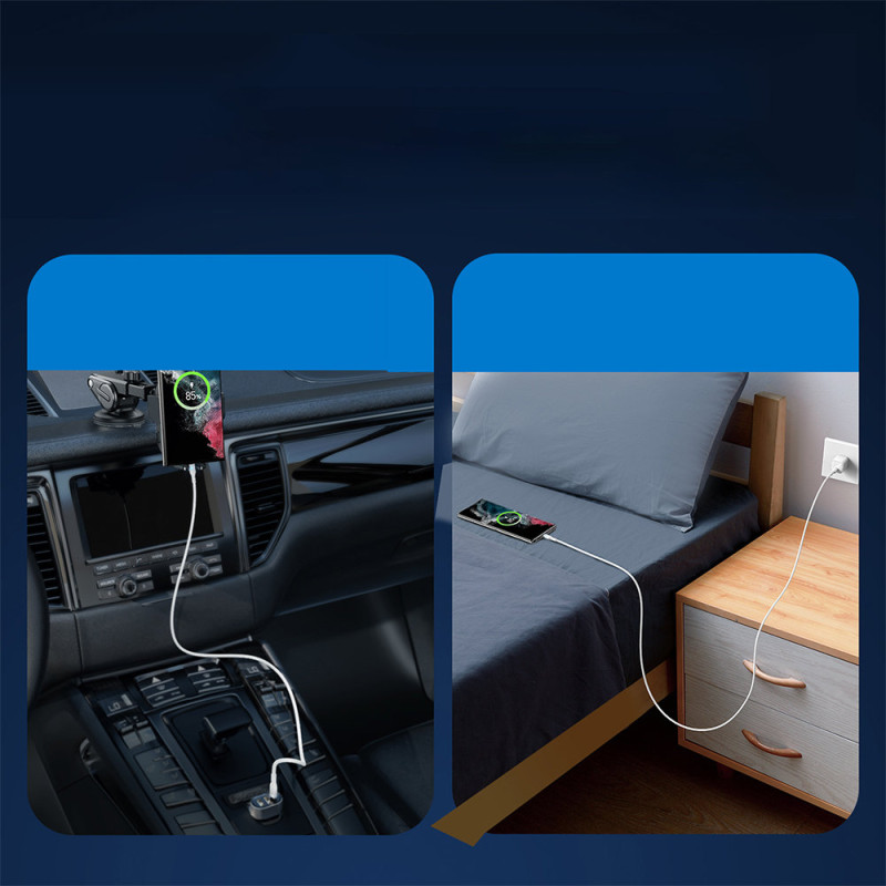 Kabelis su LED indikatoriumi USB-C 100W 1,2m baltas