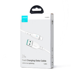 
iPhone laidas su LED indikatoriumi USB - Lightning 2.4A 1.2m baltas
