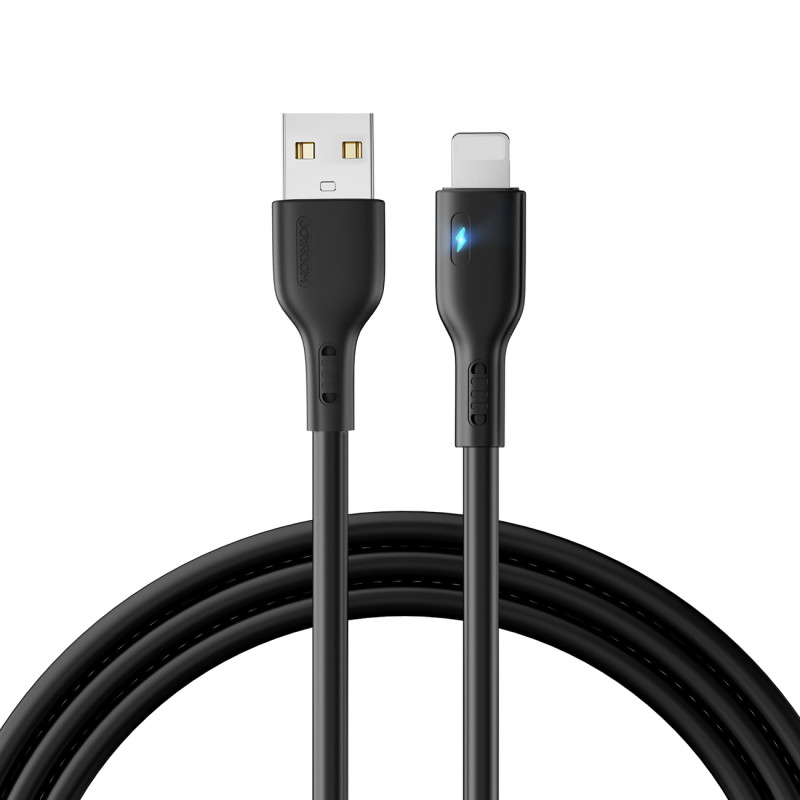 
iPhone laidas su LED indikatoriumi USB - Lightning 2.4A 2m juodas

