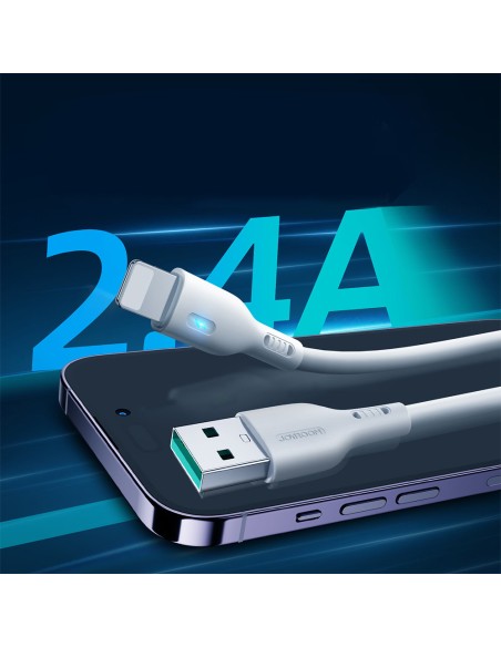 
iPhone laidas su LED indikatoriumi USB - Lightning 2.4A 2m baltas
