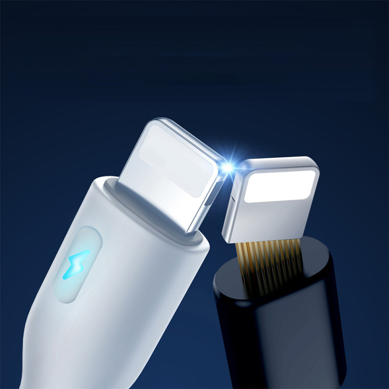 
iPhone laidas su LED indikatoriumi USB - Lightning 2.4A 2m baltas
