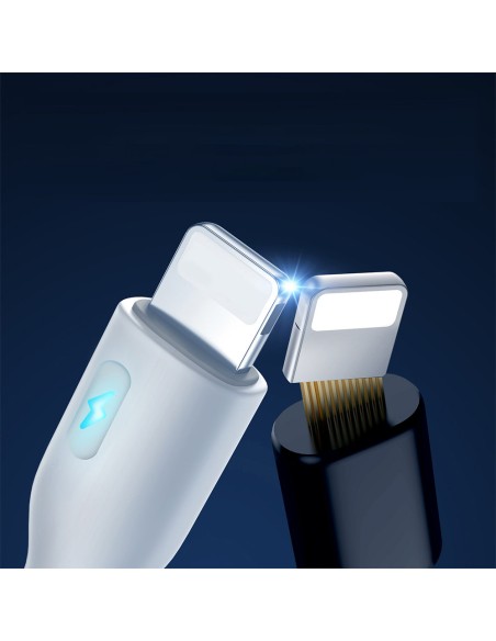 
iPhone laidas su LED indikatoriumi USB - Lightning 2.4A 2m baltas
