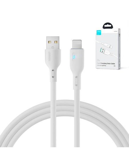 
iPhone laidas su LED indikatoriumi USB - Lightning 2.4A 2m baltas
