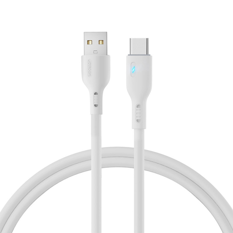 
Kabelis su LED indikatoriumi USB - USB-C 3A 1,2m baltas
