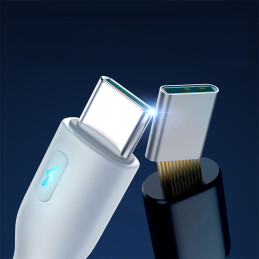 
Kabelis su LED indikatoriumi USB - USB-C 3A 1,2m baltas
