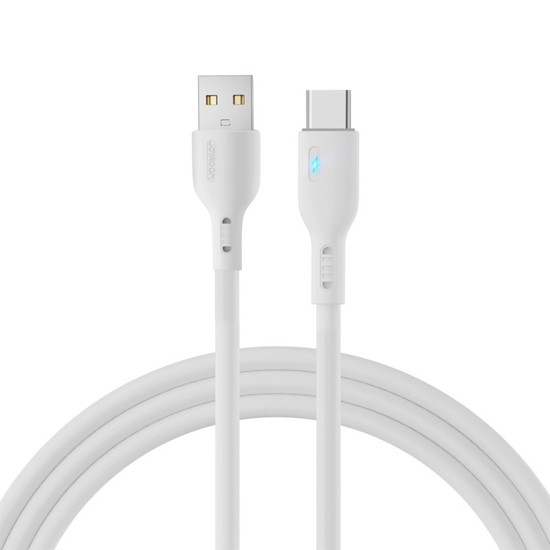 
Kabelis su LED indikatoriumi USB - USB-C 3A 2m baltas
