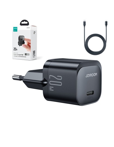 Mini USB-C 20W PD įkroviklis su laidu iPhone Lightning, juodas
 
Mini USB-C 20W PD įkroviklis su laidu iPhone Lightning, juodas