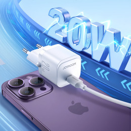 
Mini USB-C 20W PD tinklo įkroviklis, baltas
