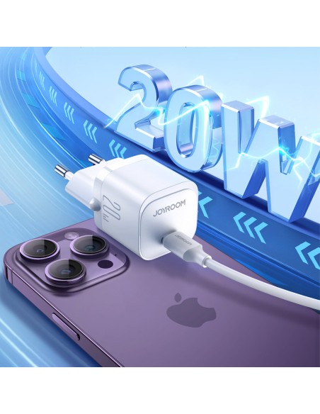 
Mini USB-C 20W PD tinklo įkroviklis, baltas
