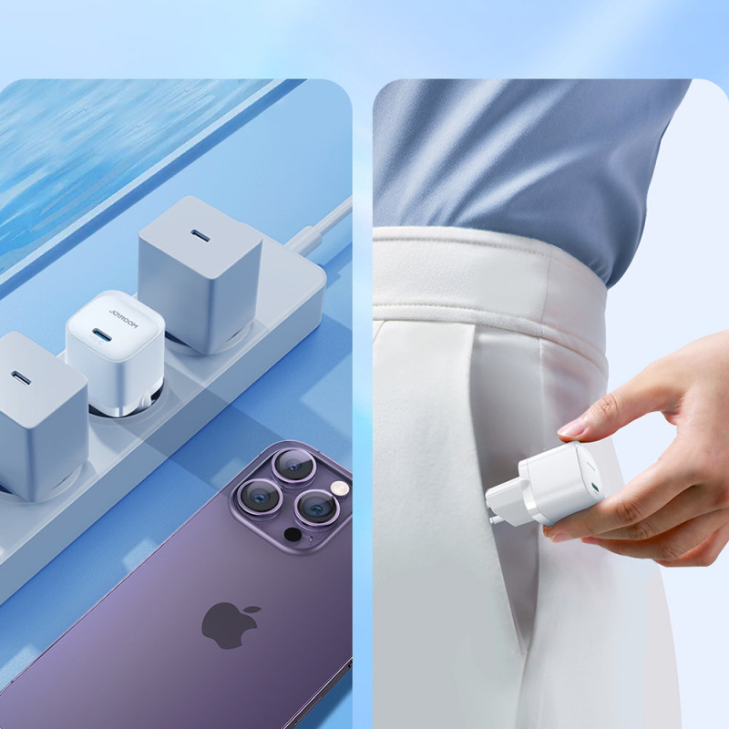 
Mini USB-C 20W PD tinklo įkroviklis, baltas
