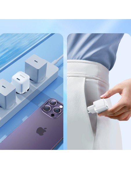 
Mini USB-C 20W PD tinklo įkroviklis, baltas
