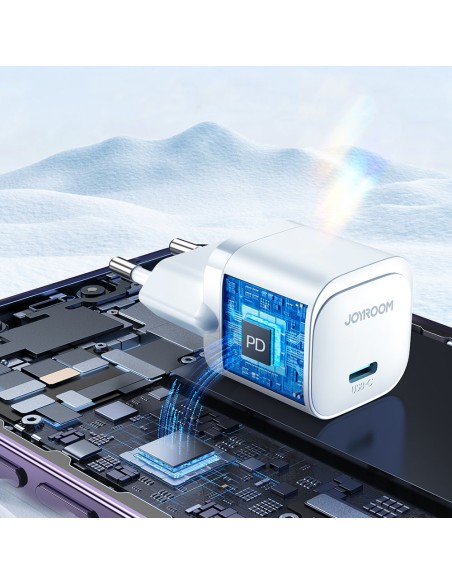 
Mini USB-C 20W PD tinklo įkroviklis, baltas
