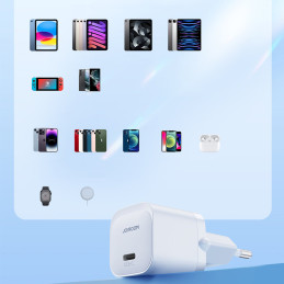 
Mini USB-C 20W PD tinklo įkroviklis, baltas
