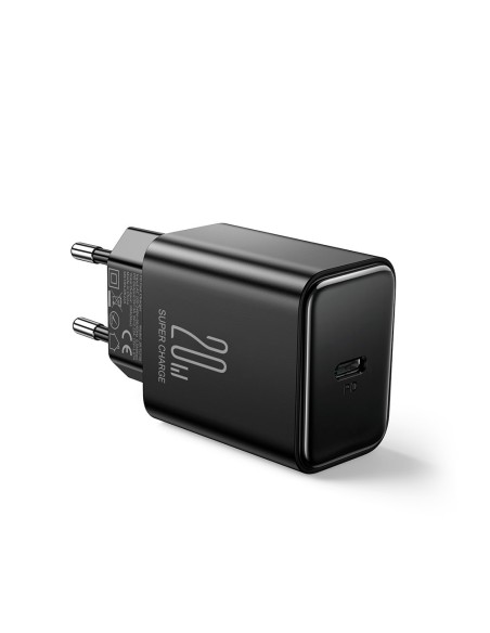 
USB-C 20W PD tinklo įkroviklis su laidu iPhone Lightning, juodas
