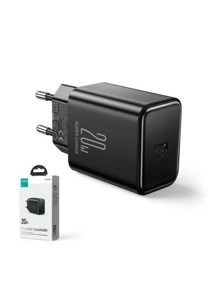 
USB-C 20W PD sieninis įkroviklis, juodas
