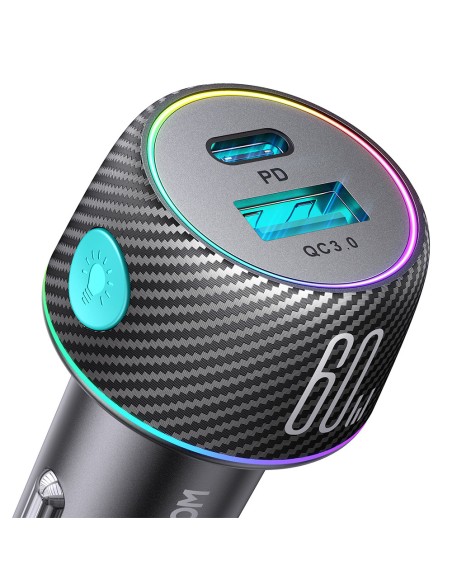 60 W PD USB-C USB-A automobilinis įkroviklis, juodas
 
60 W PD USB-C USB-A automobilinis įkroviklis, juodas