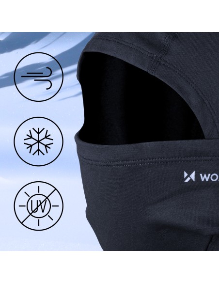 Balaklava termoaktyvi balaklava po šalmu juoda