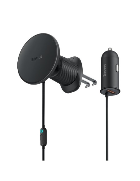 
Indukcinis automobilinis įkroviklis MagSafe 15W USB 25W tinkleliui, juodas
