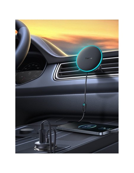 
Indukcinis automobilinis įkroviklis MagSafe 15W USB 25W tinkleliui, juodas
